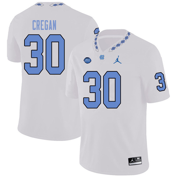 Jordan Brand Men #30 Devin Cregan North Carolina Tar Heels College Football Jerseys Sale-White - Click Image to Close